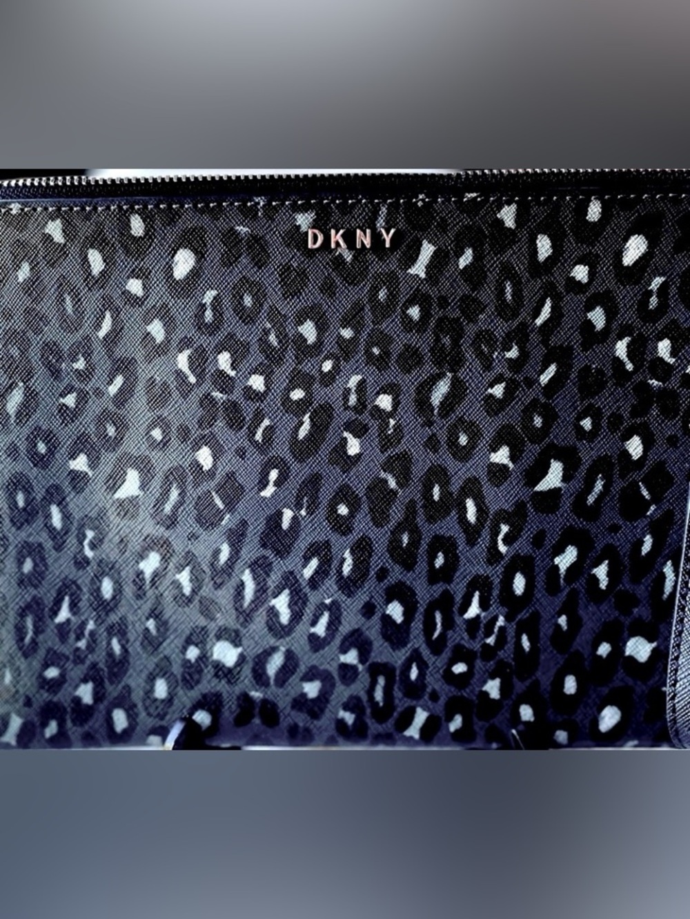“DKNY” Black and Gray Animal Print Wristlet. NWOT - Picture 7 of 8